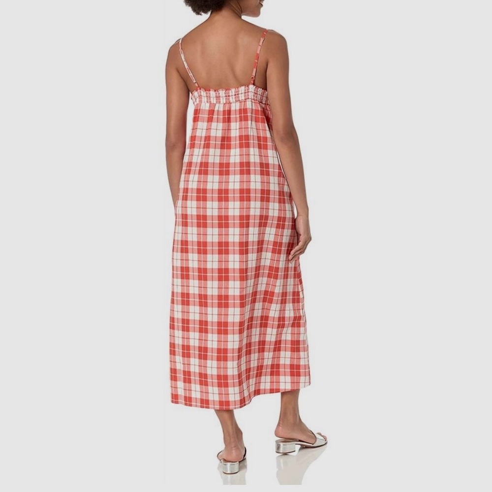 Show Me Your MuMu Picnic Plaid Midi Dress in Red & White - Picture 3 of 7